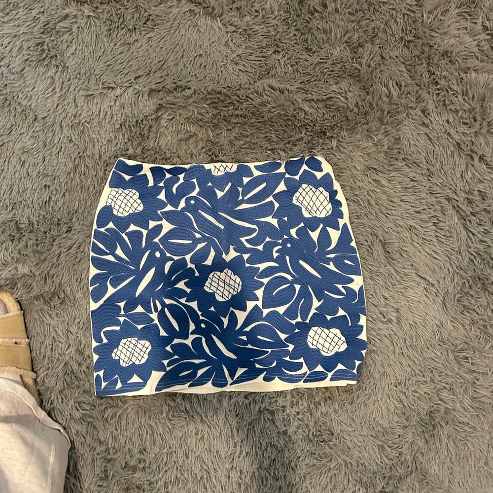 Floral Blue and white Skirt from Nantucket Boutique